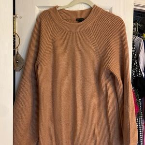 Camel sweater dress.